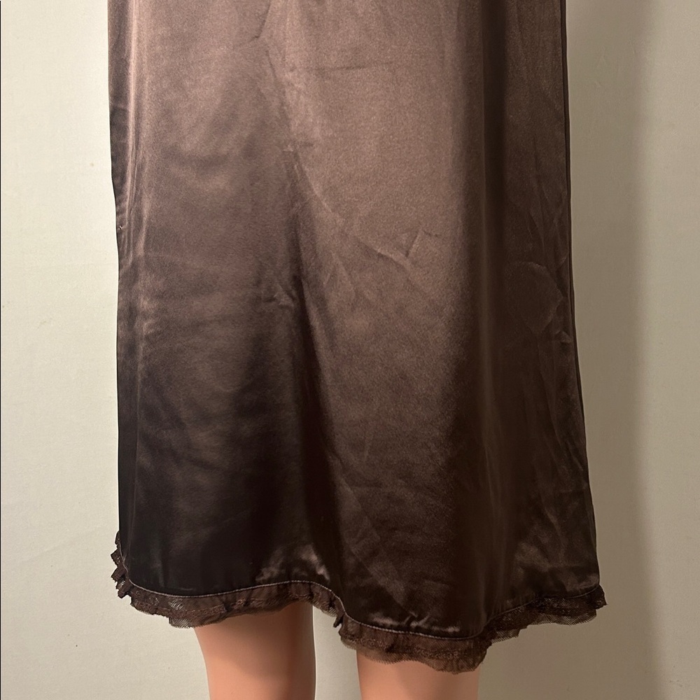 Vera Wang Vintage Y2K Satin Slip Dress Brown Size Small - Picture 2 of 8